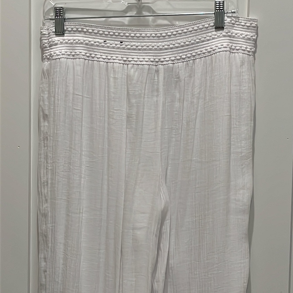 Jm Collection White Pull-On Style Lined-Flowy Pan… - image 4